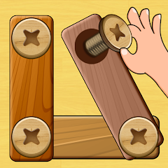 Wood Nuts and Bolts Puzzle